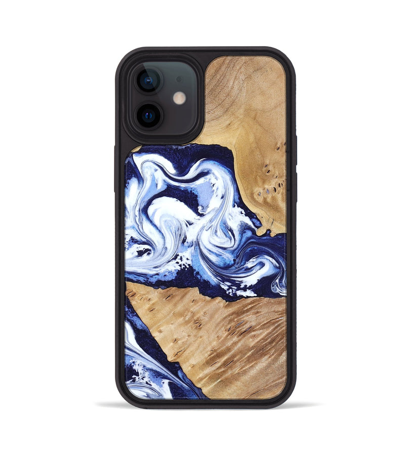 iPhone 12 Wood Phone Case - Amoura (Blue, 799022)