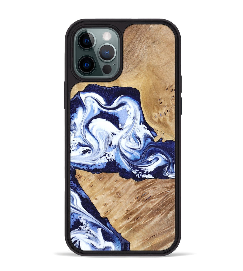 iPhone 12 Pro Max Wood Phone Case - Amoura (Blue, 799022)