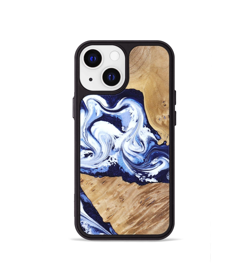 iPhone 13 mini Wood Phone Case - Amoura (Blue, 799022)