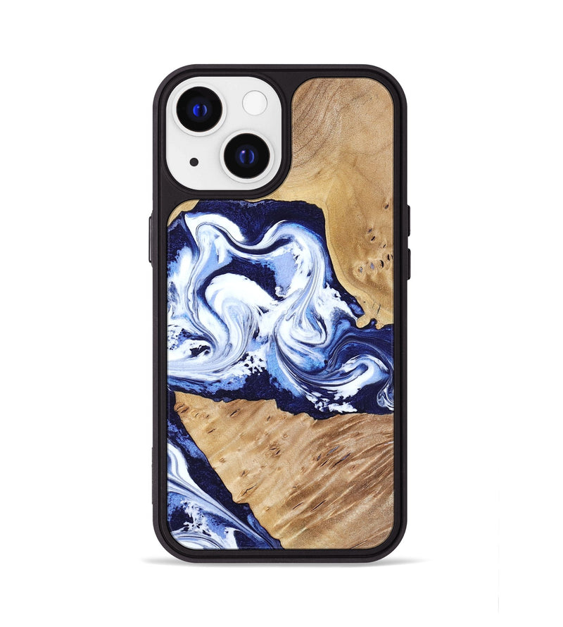 iPhone 13 Wood Phone Case - Amoura (Blue, 799022)