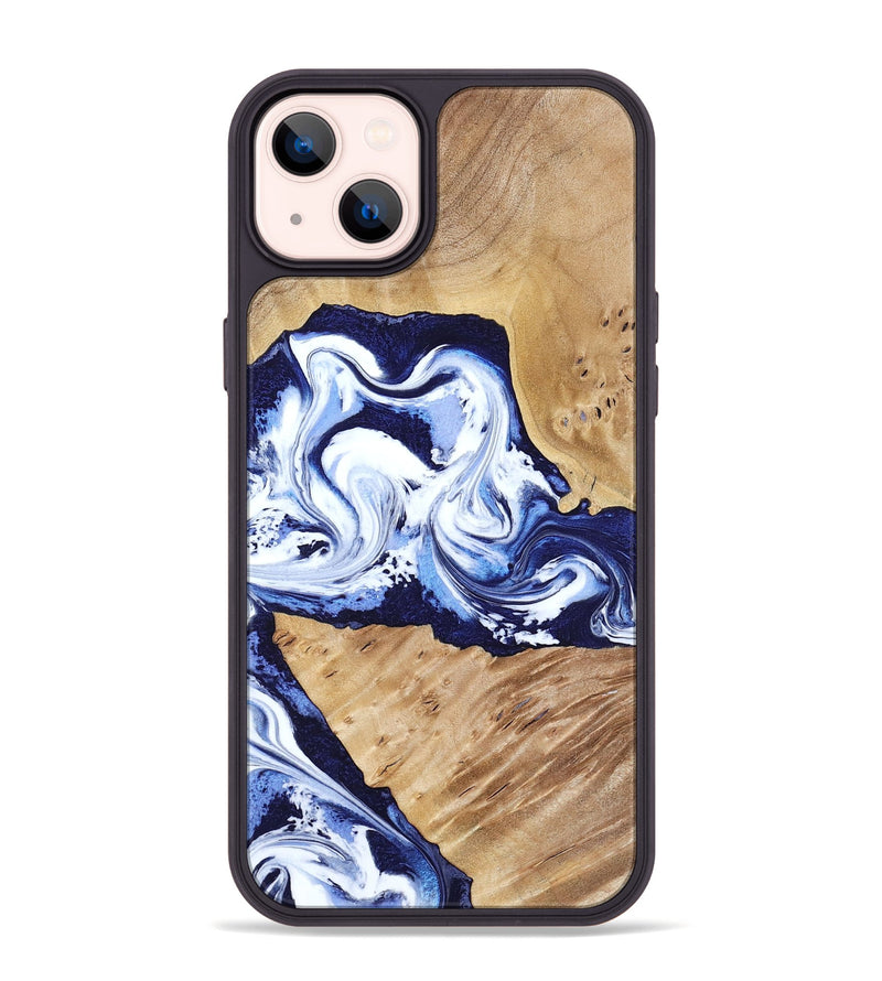iPhone 14 Plus Wood Phone Case - Amoura (Blue, 799022)