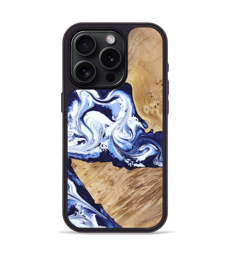 iPhone 15 Pro Wood Phone Case - Amoura (Blue, 799022)
