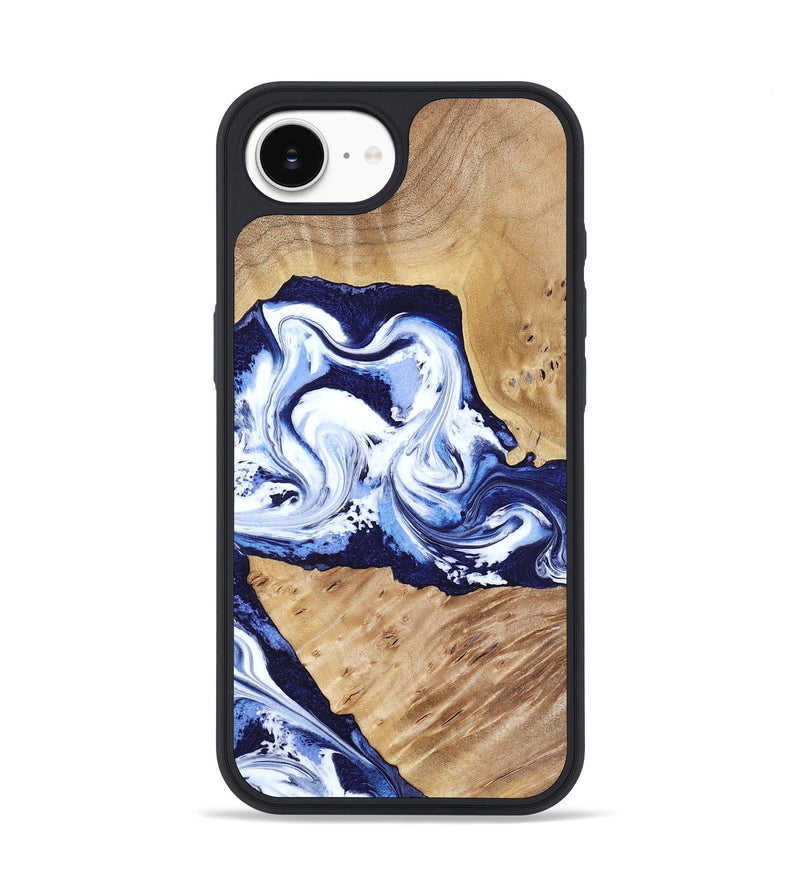 iPhone 16e Wood Phone Case - Amoura (Blue, 799022)