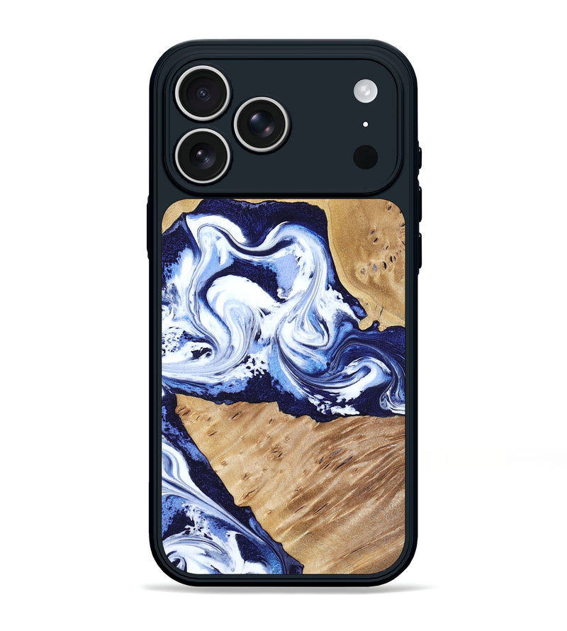 iPhone 17 Pro Max Wood Phone Case - Amoura (Blue, 799022)