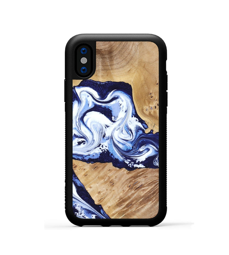 iPhone Xs Wood Phone Case - Amoura (Blue, 799022)