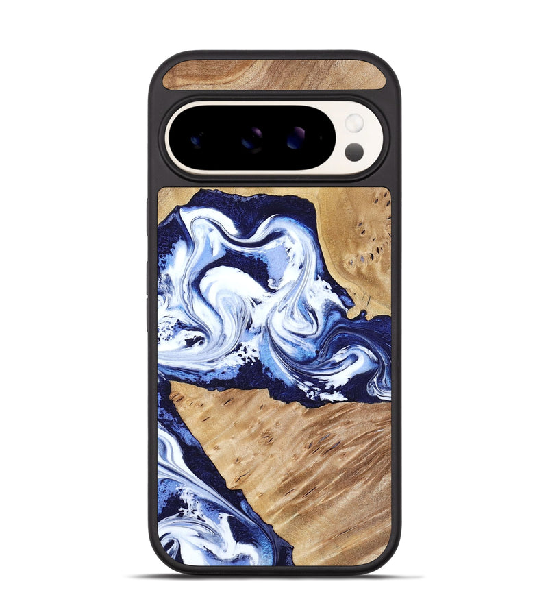 Pixel 9 Wood Phone Case - Amoura (Blue, 799022)