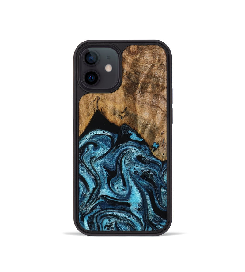 iPhone 12 mini Wood Phone Case - Sharyn (Blue, 799023)