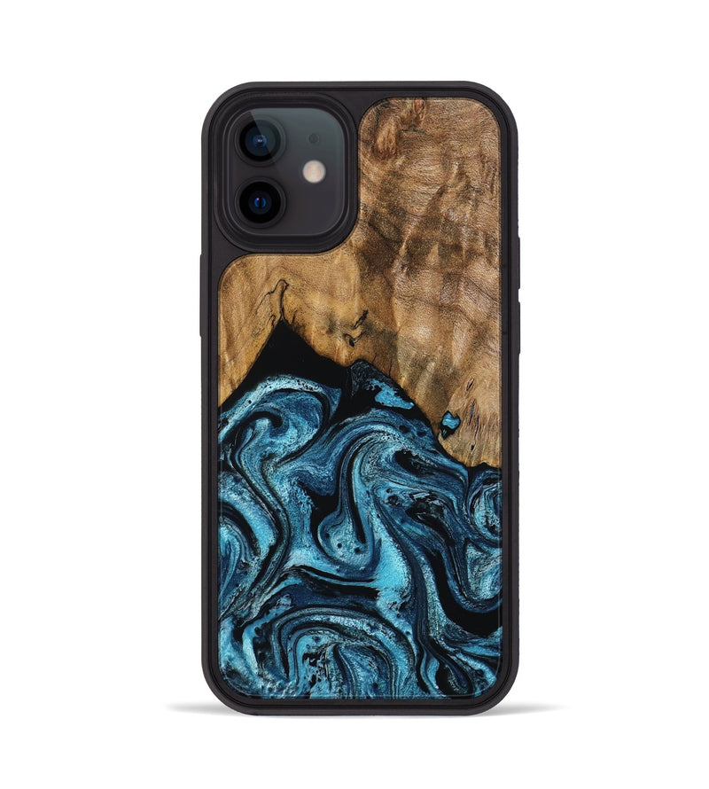 iPhone 12 Wood Phone Case - Sharyn (Blue, 799023)