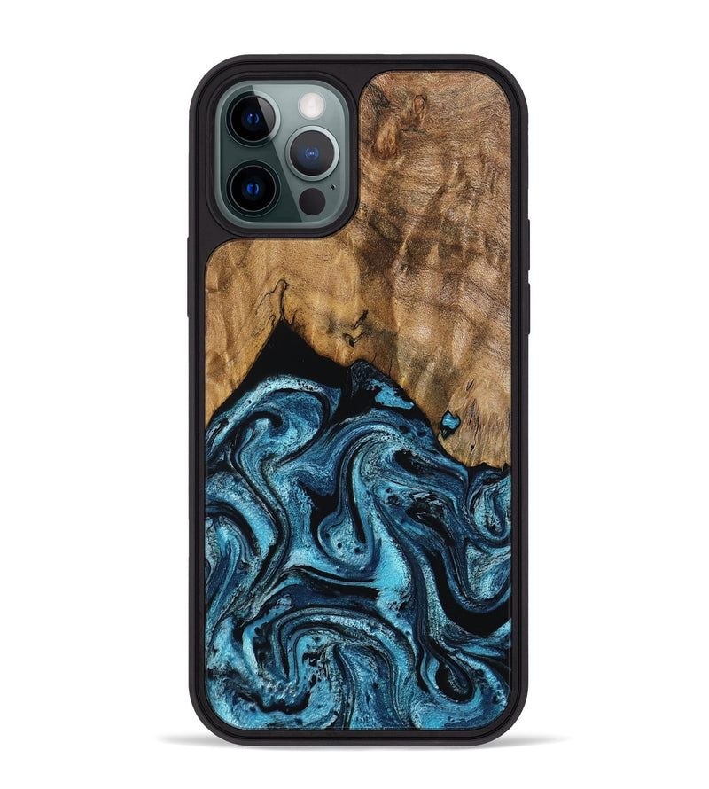 iPhone 12 Pro Max Wood Phone Case - Sharyn (Blue, 799023)