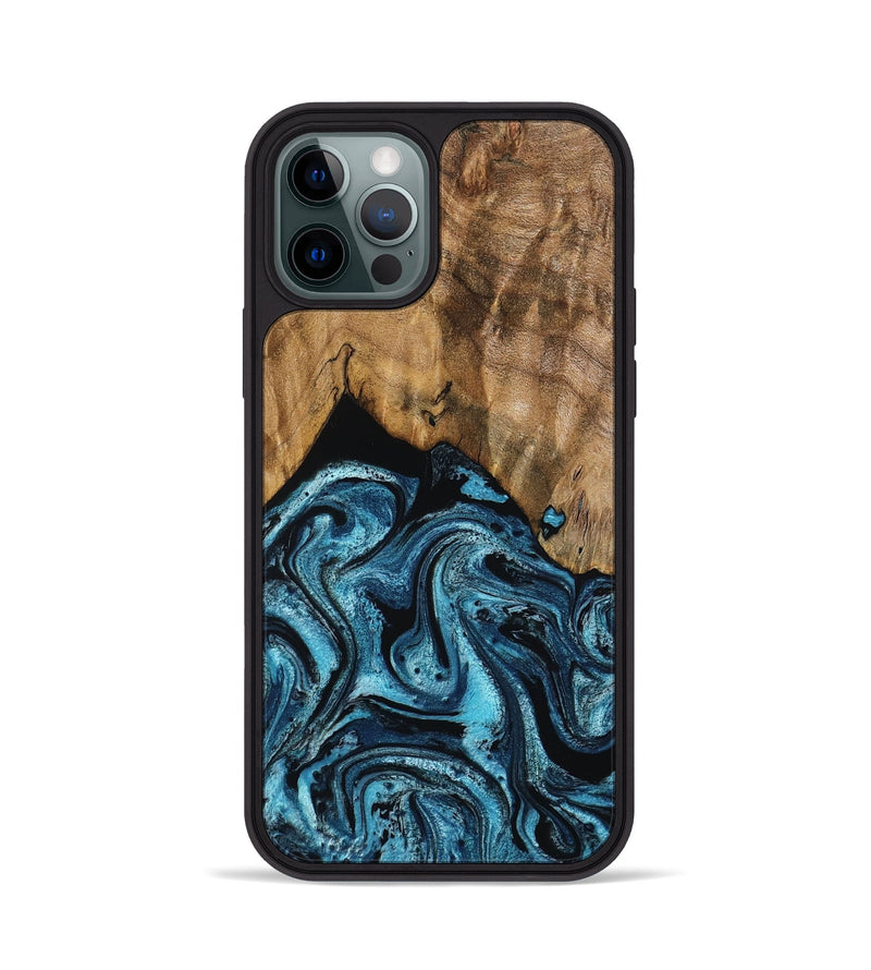 iPhone 12 Pro Wood Phone Case - Sharyn (Blue, 799023)