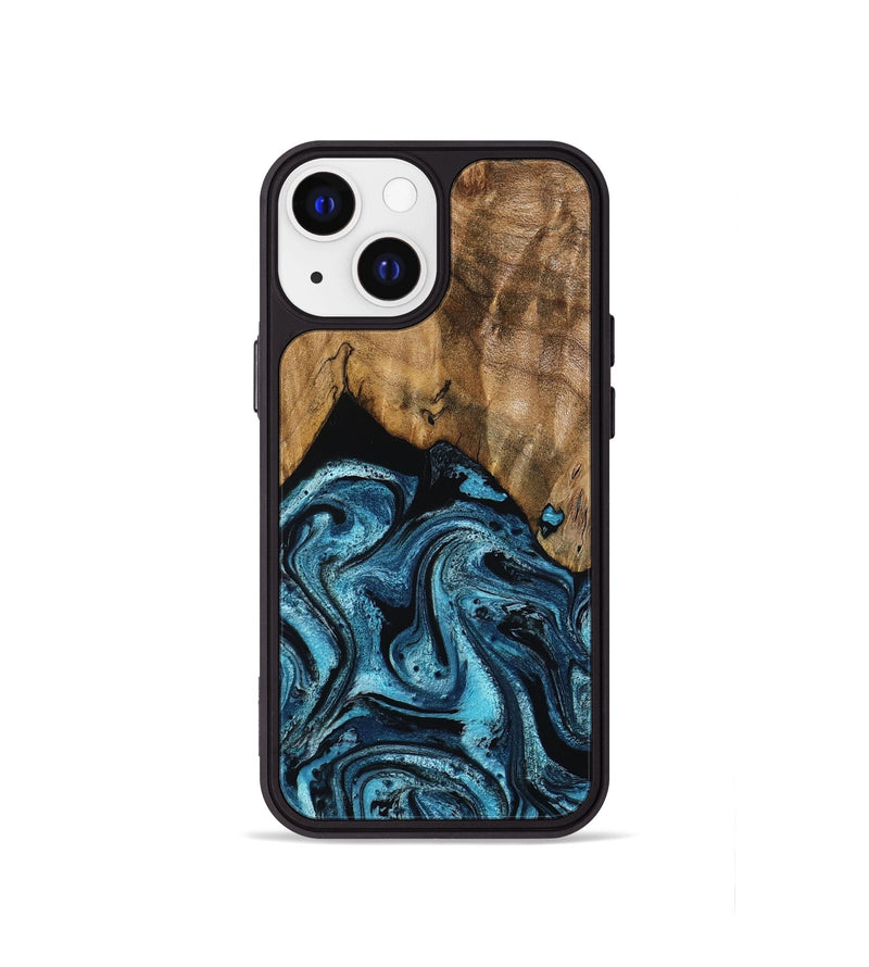 iPhone 13 mini Wood Phone Case - Sharyn (Blue, 799023)