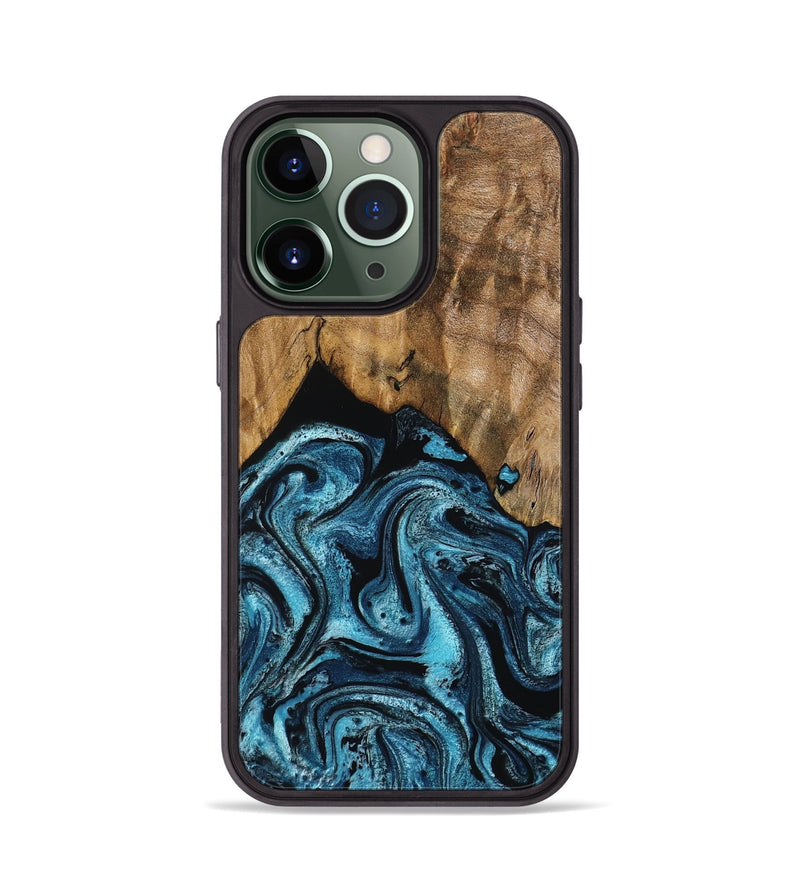 iPhone 13 Pro Wood Phone Case - Sharyn (Blue, 799023)