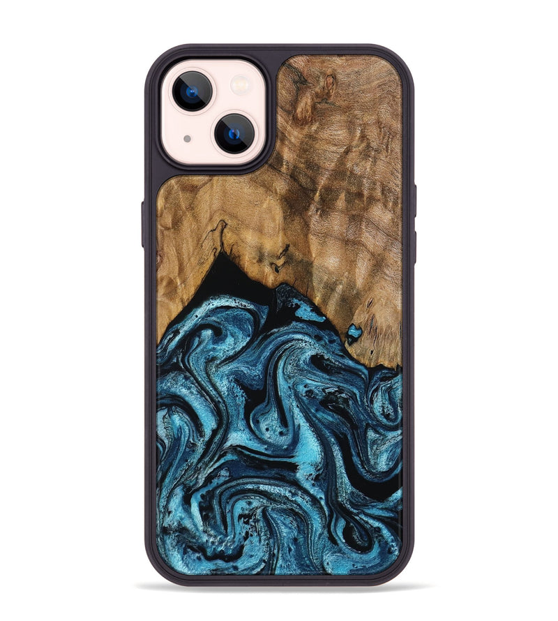 iPhone 14 Plus Wood Phone Case - Sharyn (Blue, 799023)