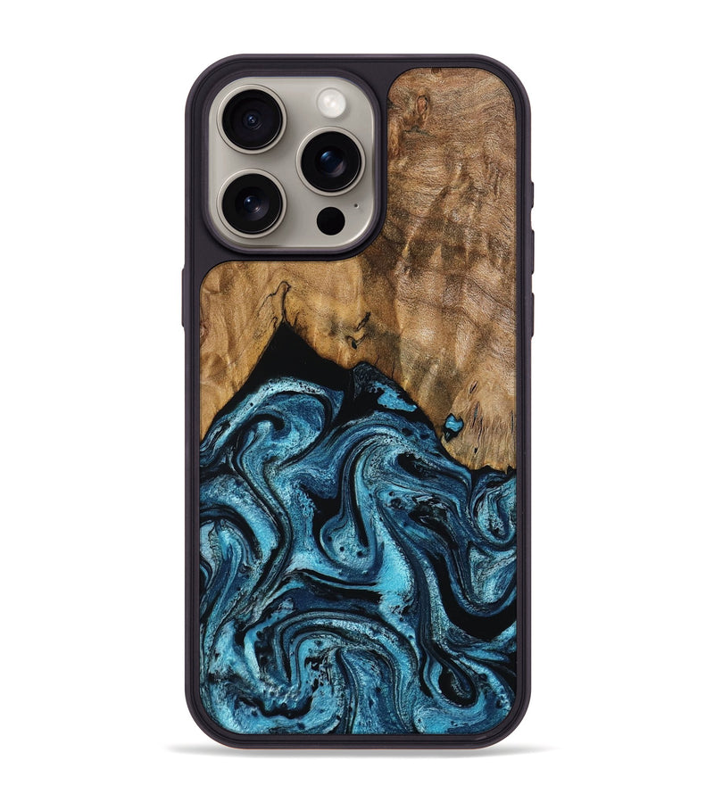 iPhone 15 Pro Max Wood Phone Case - Sharyn (Blue, 799023)
