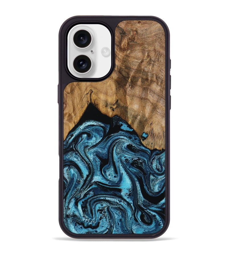 iPhone 16 Plus Wood Phone Case - Sharyn (Blue, 799023)