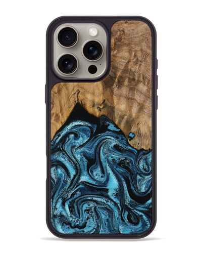 iPhone 16 Pro Max Wood Phone Case - Sharyn (Blue, 799023)