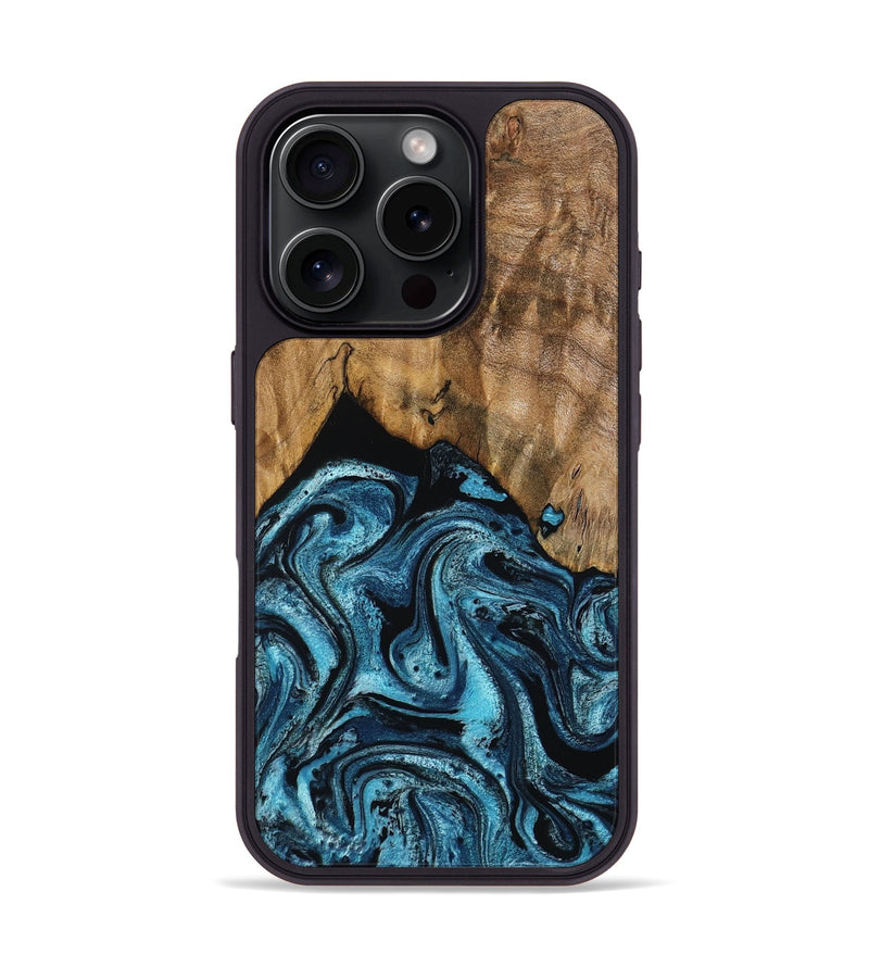 iPhone 16 Pro Wood Phone Case - Sharyn (Blue, 799023)