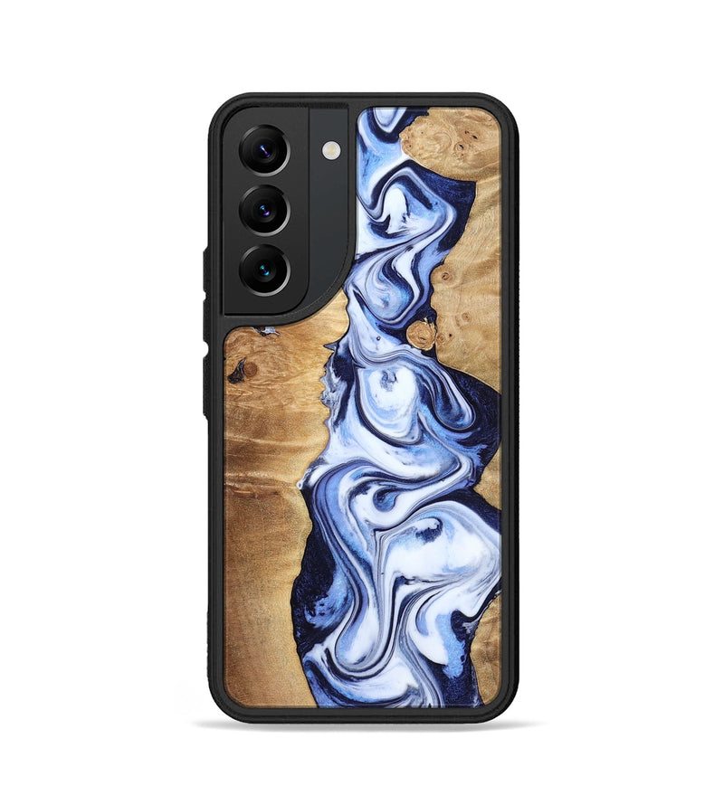 Galaxy S22 Wood Phone Case - Fannie (Blue, 799024)