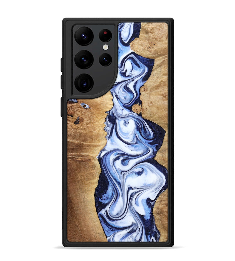 Galaxy S22 Ultra Wood Phone Case - Fannie (Blue, 799024)