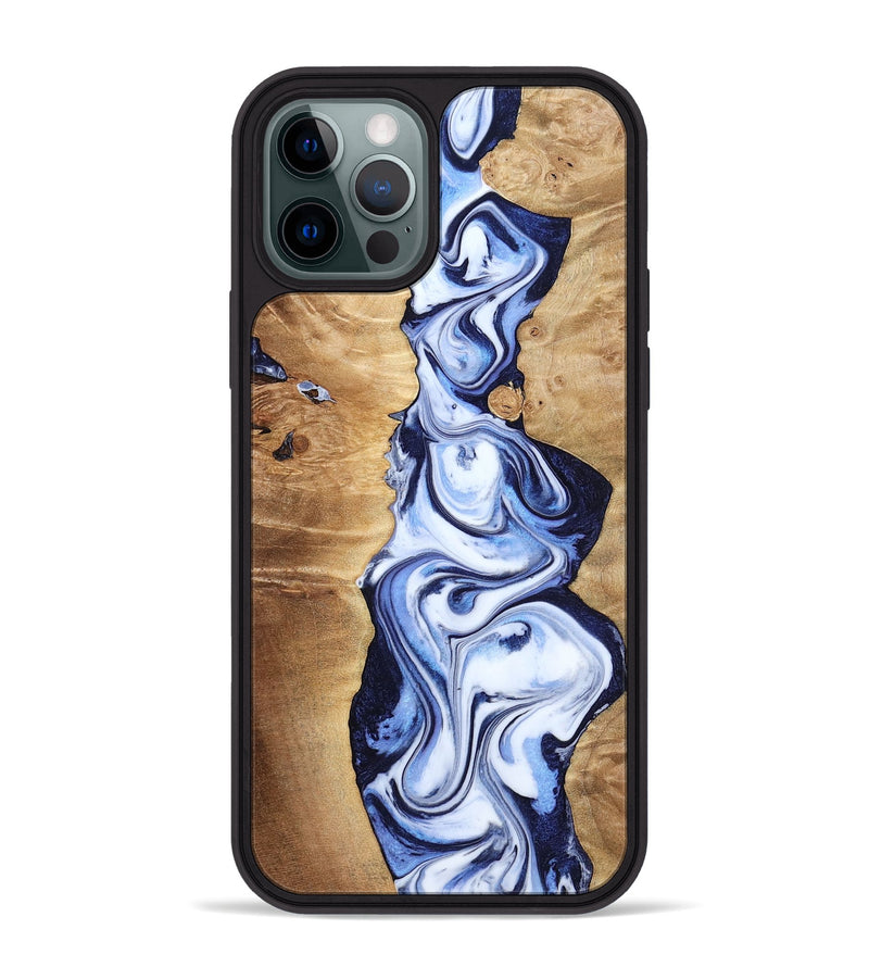 iPhone 12 Pro Max Wood Phone Case - Fannie (Blue, 799024)