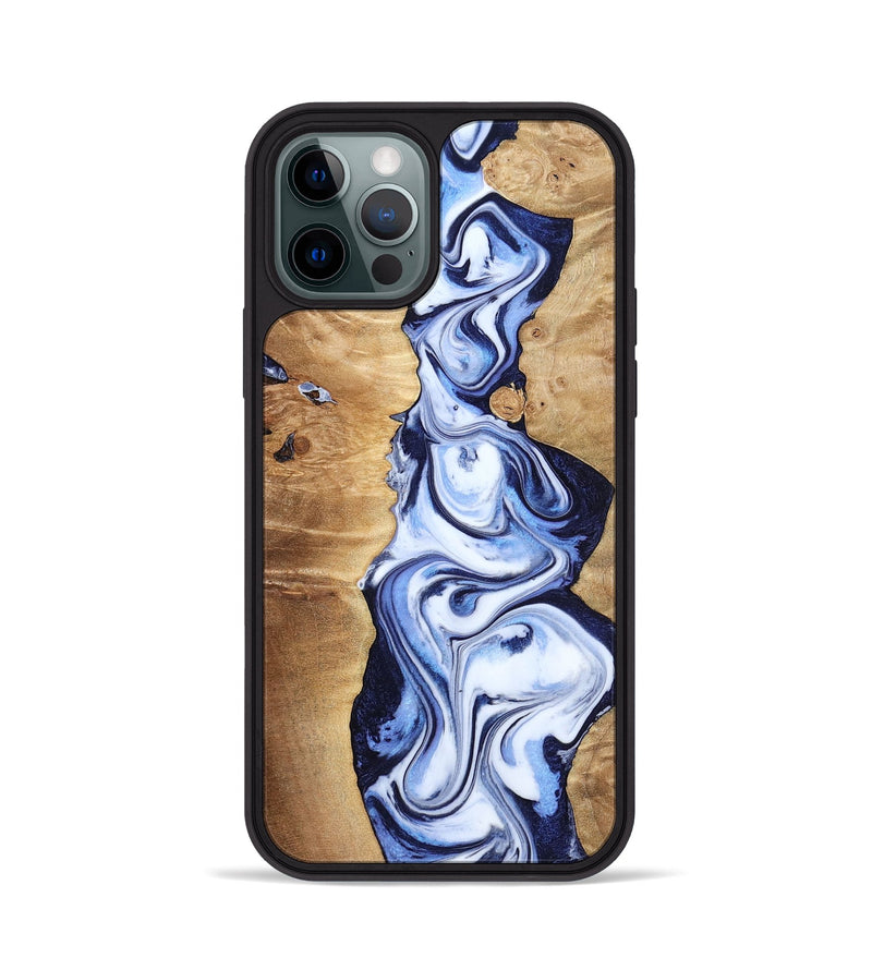 iPhone 12 Pro Wood Phone Case - Fannie (Blue, 799024)