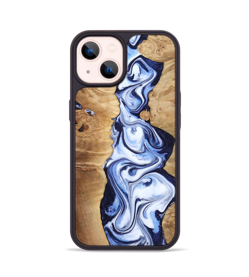 iPhone 14 Wood Phone Case - Fannie (Blue, 799024)