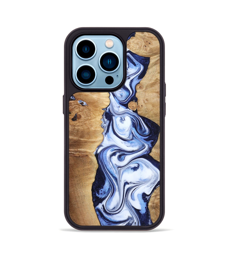 iPhone 14 Pro Wood Phone Case - Fannie (Blue, 799024)