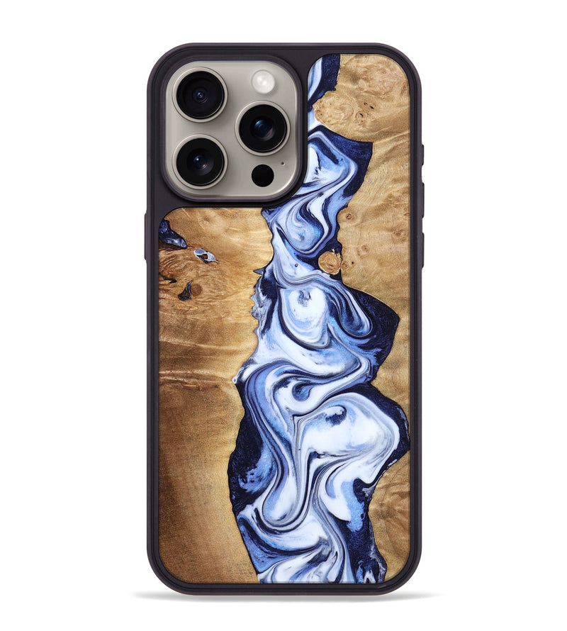 iPhone 15 Pro Max Wood Phone Case - Fannie (Blue, 799024)