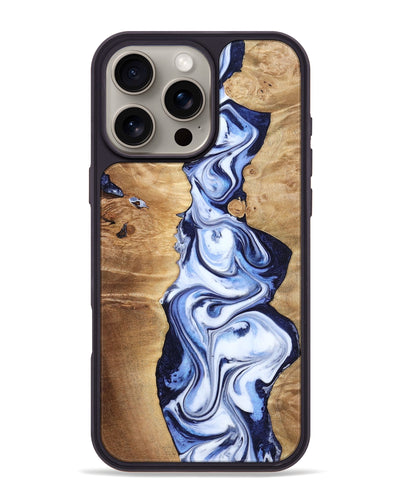iPhone 16 Pro Max Wood Phone Case - Fannie (Blue, 799024)