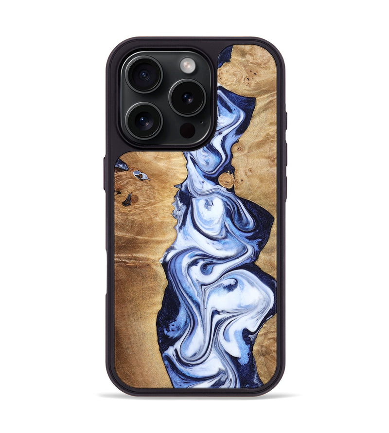 iPhone 16 Pro Wood Phone Case - Fannie (Blue, 799024)