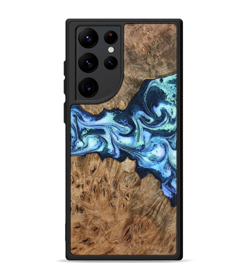 Galaxy S22 Ultra Wood Phone Case - Bette (Blue, 799026)
