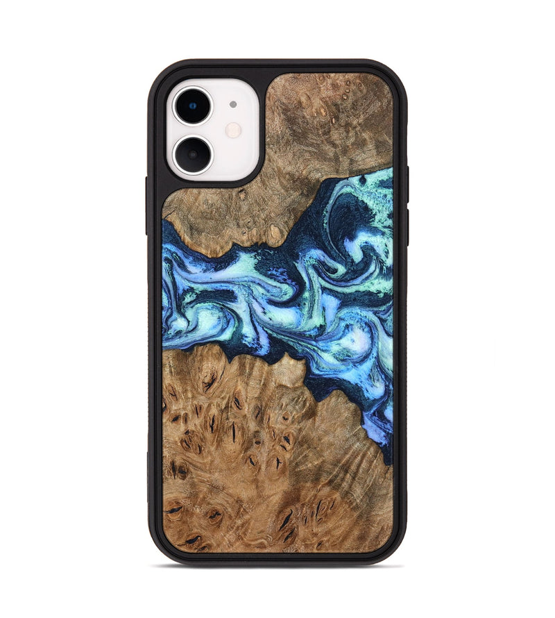 iPhone 11 Wood Phone Case - Bette (Blue, 799026)