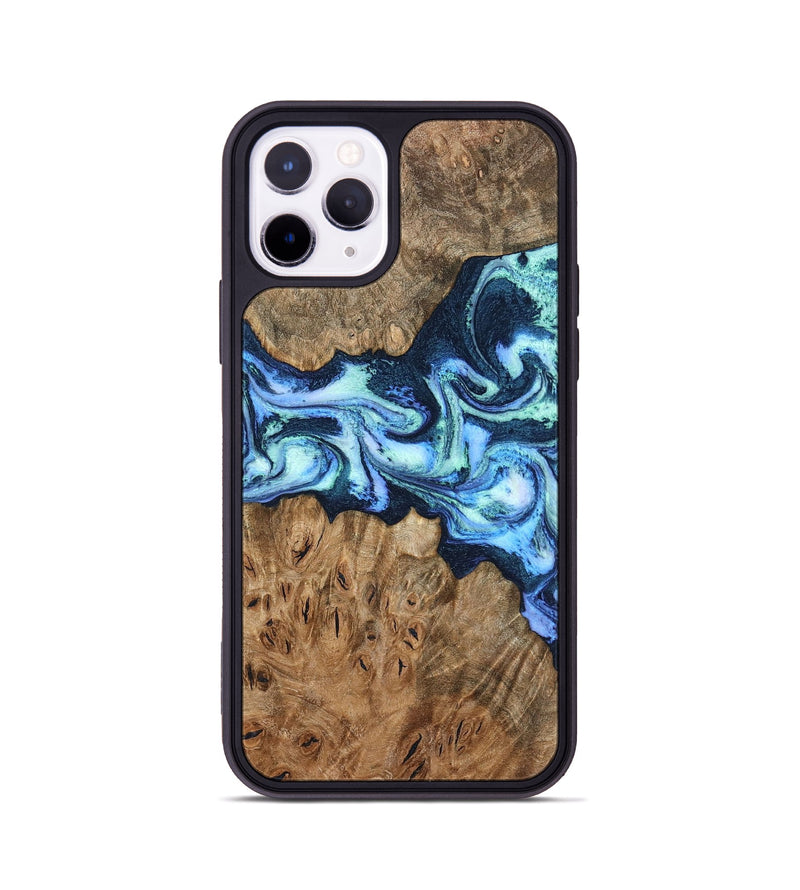 iPhone 11 Pro Wood Phone Case - Bette (Blue, 799026)