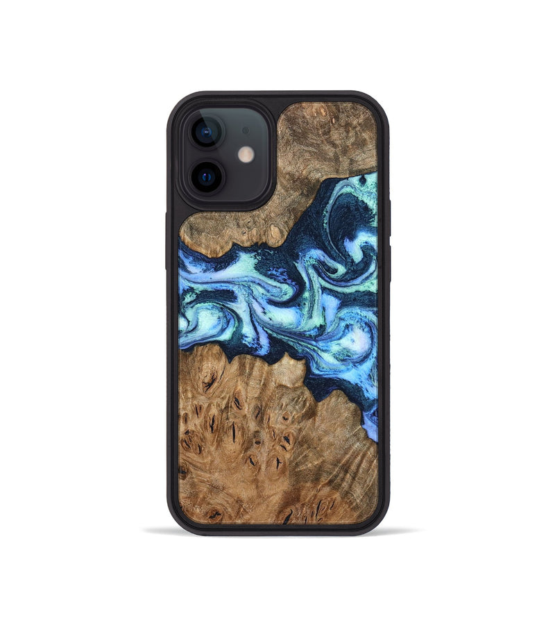 iPhone 12 mini Wood Phone Case - Bette (Blue, 799026)