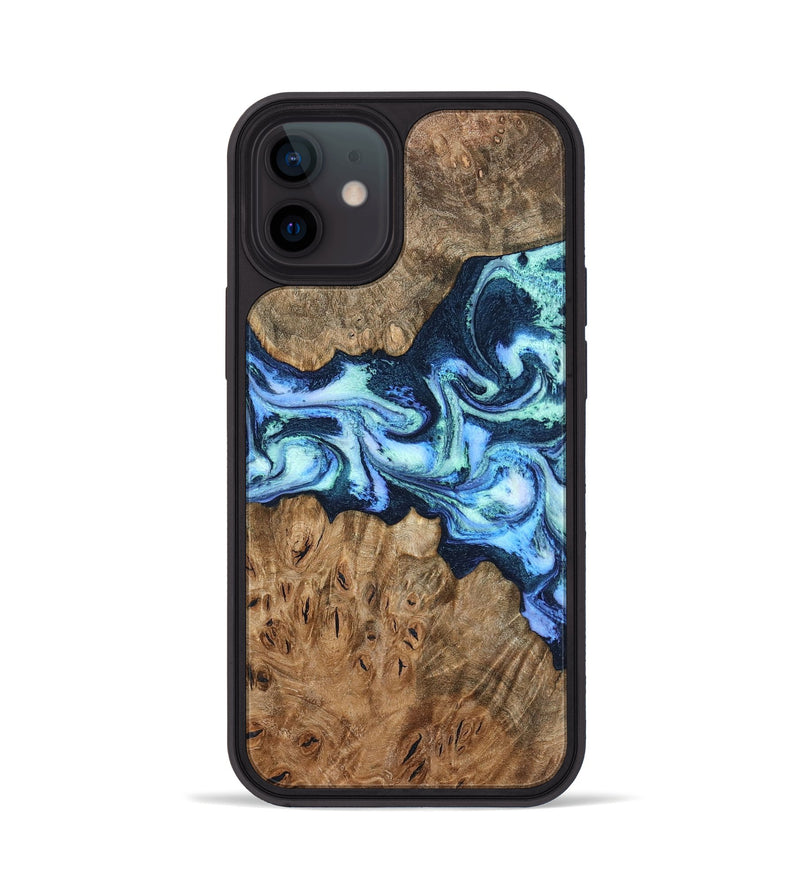iPhone 12 Wood Phone Case - Bette (Blue, 799026)