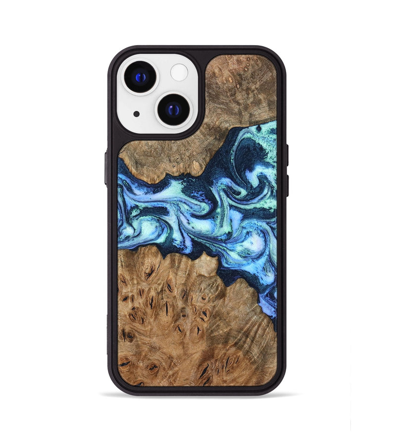 iPhone 13 Wood Phone Case - Bette (Blue, 799026)