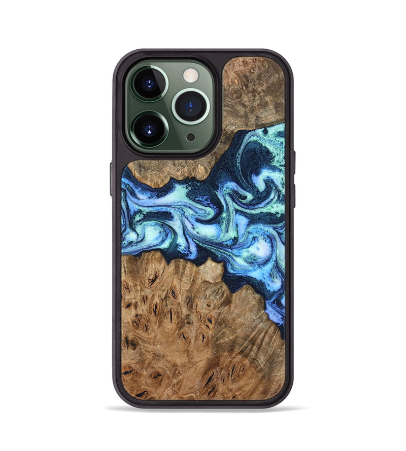 iPhone 13 Pro Wood Phone Case - Bette (Blue, 799026)
