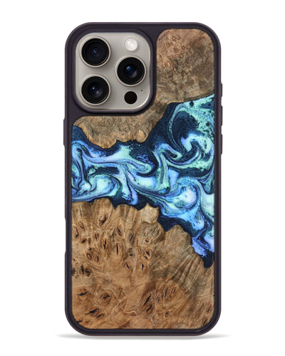 iPhone 16 Pro Max Wood Phone Case - Bette (Blue, 799026)