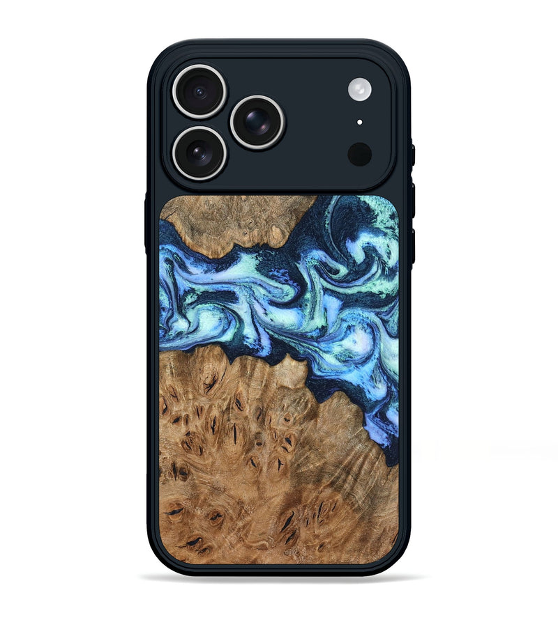 iPhone 17 Pro Max Wood Phone Case - Bette (Blue, 799026)
