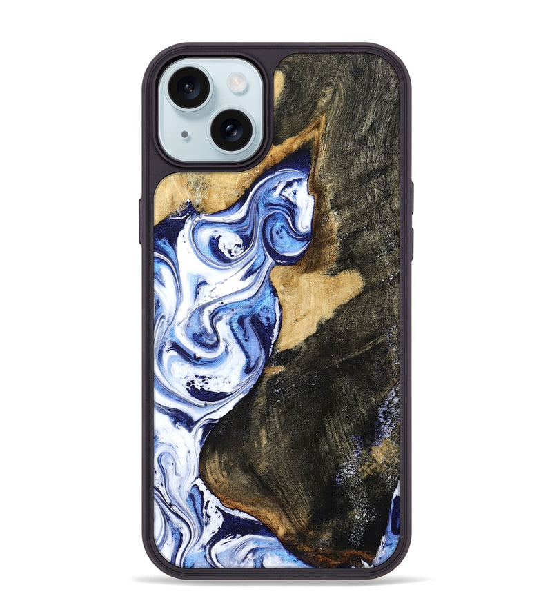 iPhone 15 Plus Wood Phone Case - Kyan (Blue, 799027)
