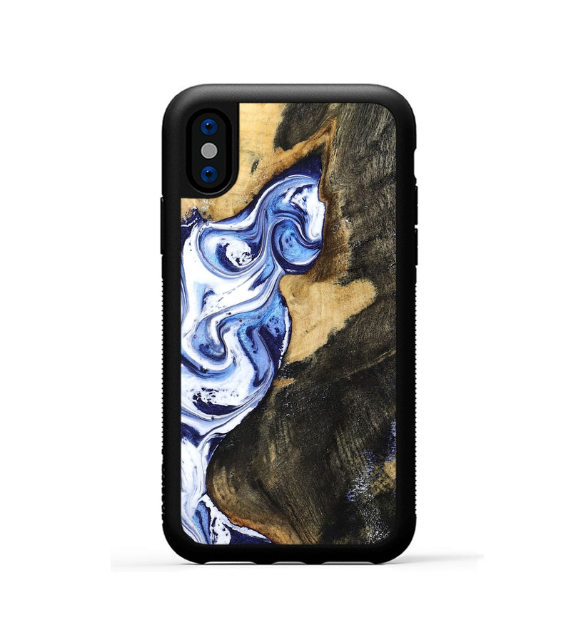 iPhone Xs Wood Phone Case - Kyan (Blue, 799027)