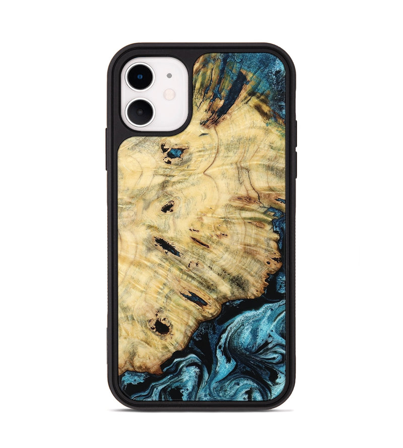 iPhone 11 Wood Phone Case - Violet (Blue, 799028)