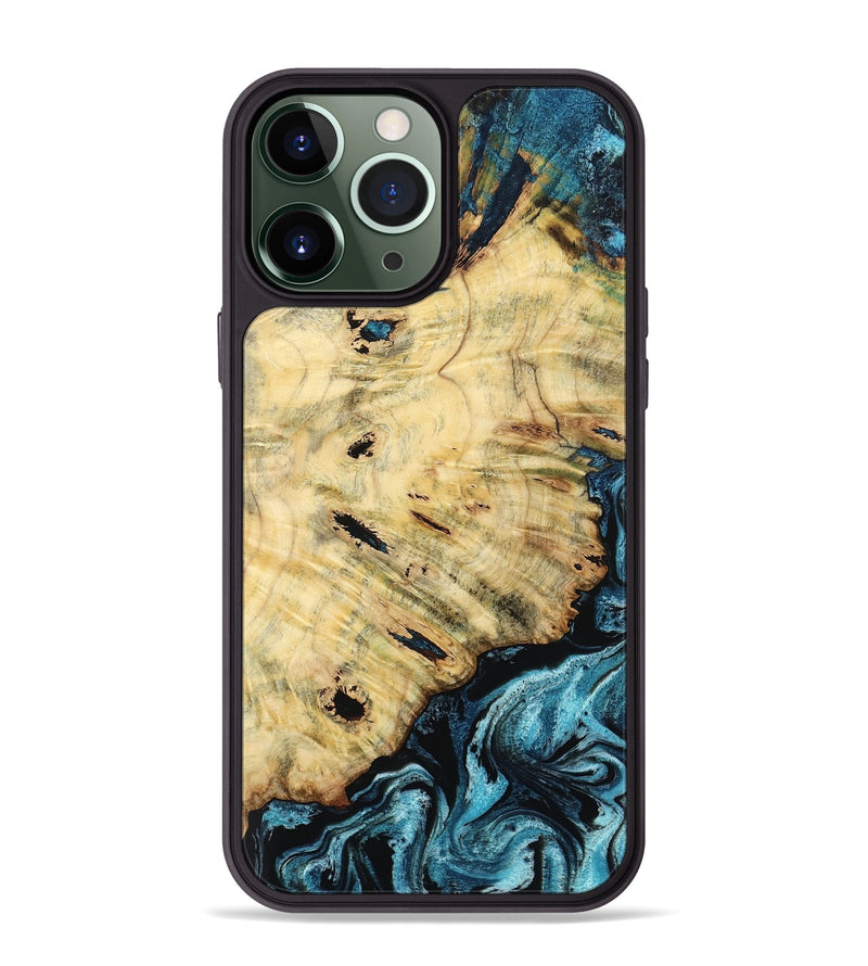 iPhone 13 Pro Max Wood Phone Case - Violet (Blue, 799028)