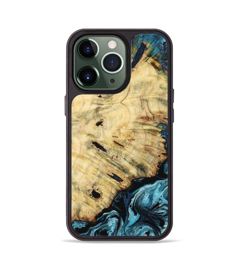 iPhone 13 Pro Wood Phone Case - Violet (Blue, 799028)