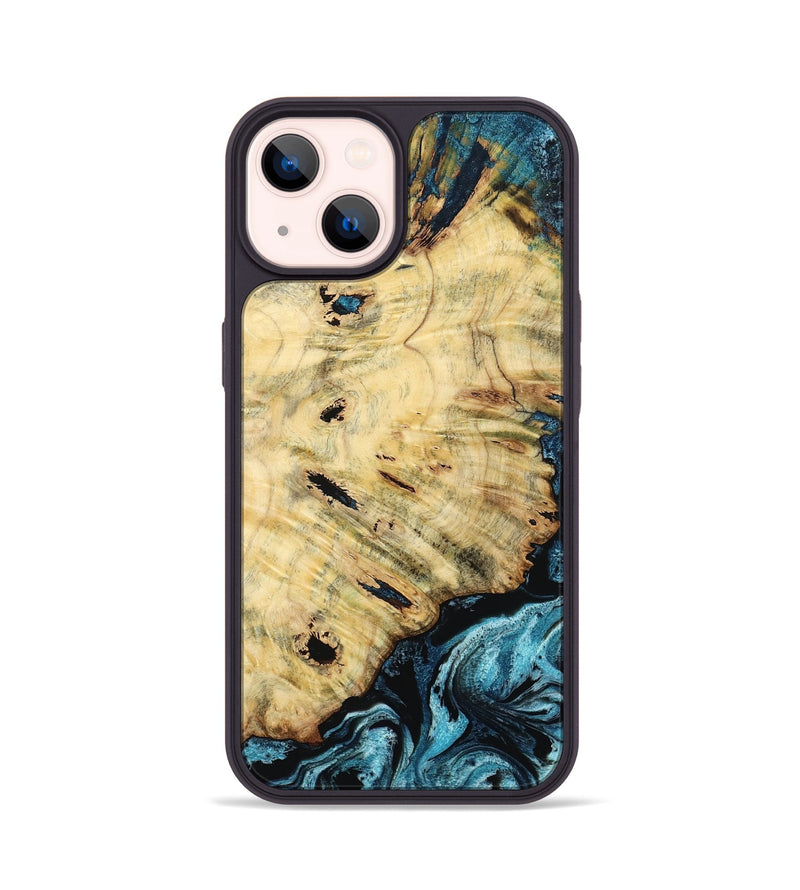 iPhone 14 Wood Phone Case - Violet (Blue, 799028)