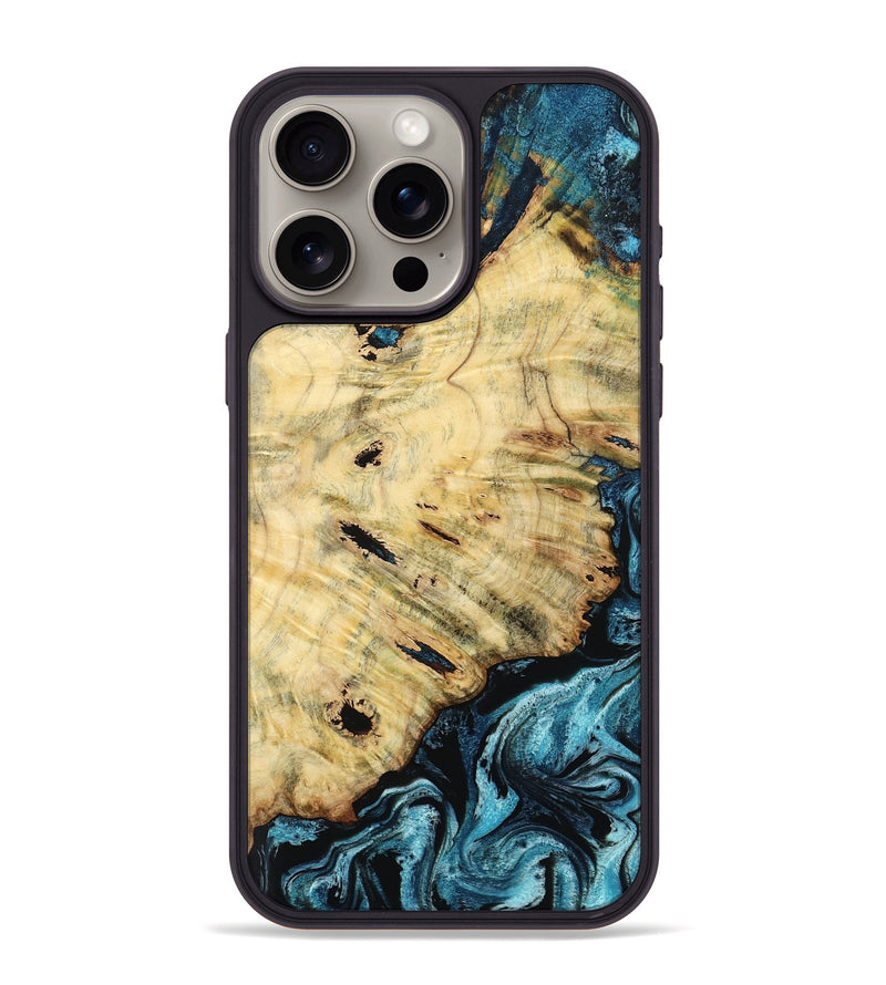 iPhone 15 Pro Max Wood Phone Case - Violet (Blue, 799028)