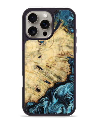 iPhone 16 Pro Max Wood Phone Case - Violet (Blue, 799028)