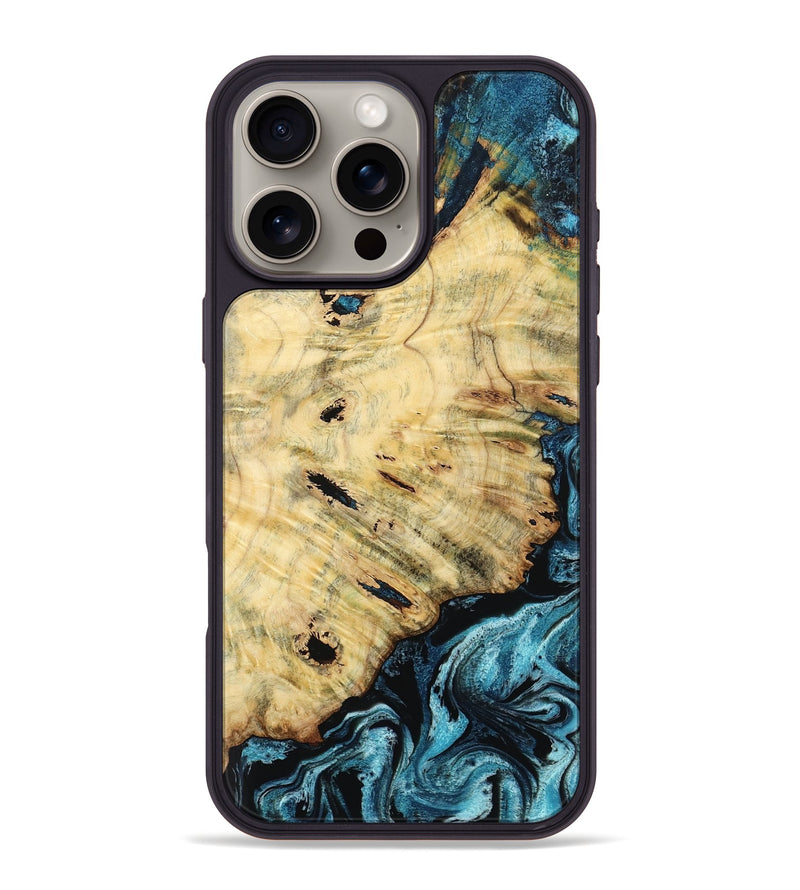 iPhone 16 Pro Max Wood Phone Case - Violet (Blue, 799028)