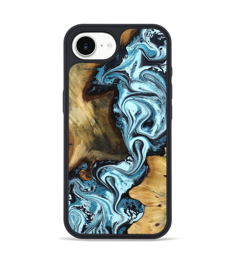 iPhone 16e Wood Phone Case - Ayra (Blue, 799029)