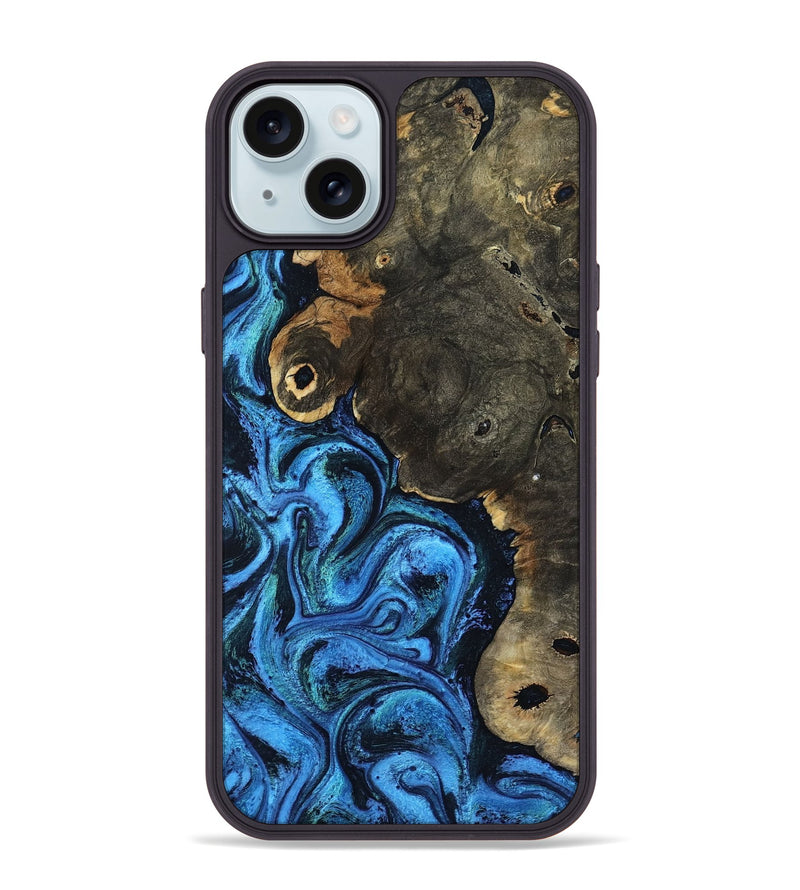 iPhone 15 Plus Wood Phone Case - Tracee (Blue, 799030)